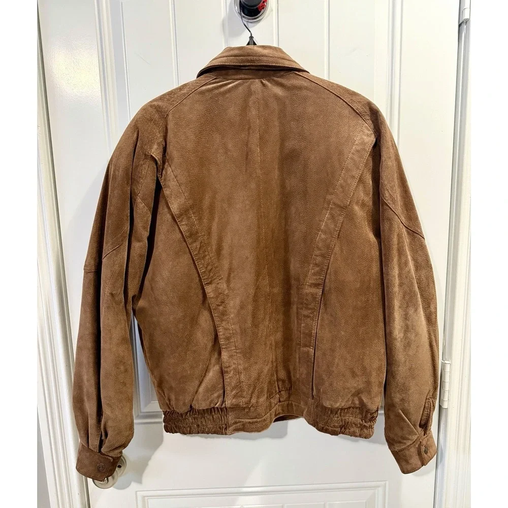 Levis Bomber Suede Leather Jacket Mens L 42 Brown Western Wear Lined 90s Vintage